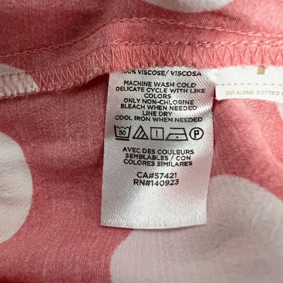 Loft Long Sleeve Polka Dot Shift Dress Pink/White Womens Size Medium Above Knee - Picture 9 of 9